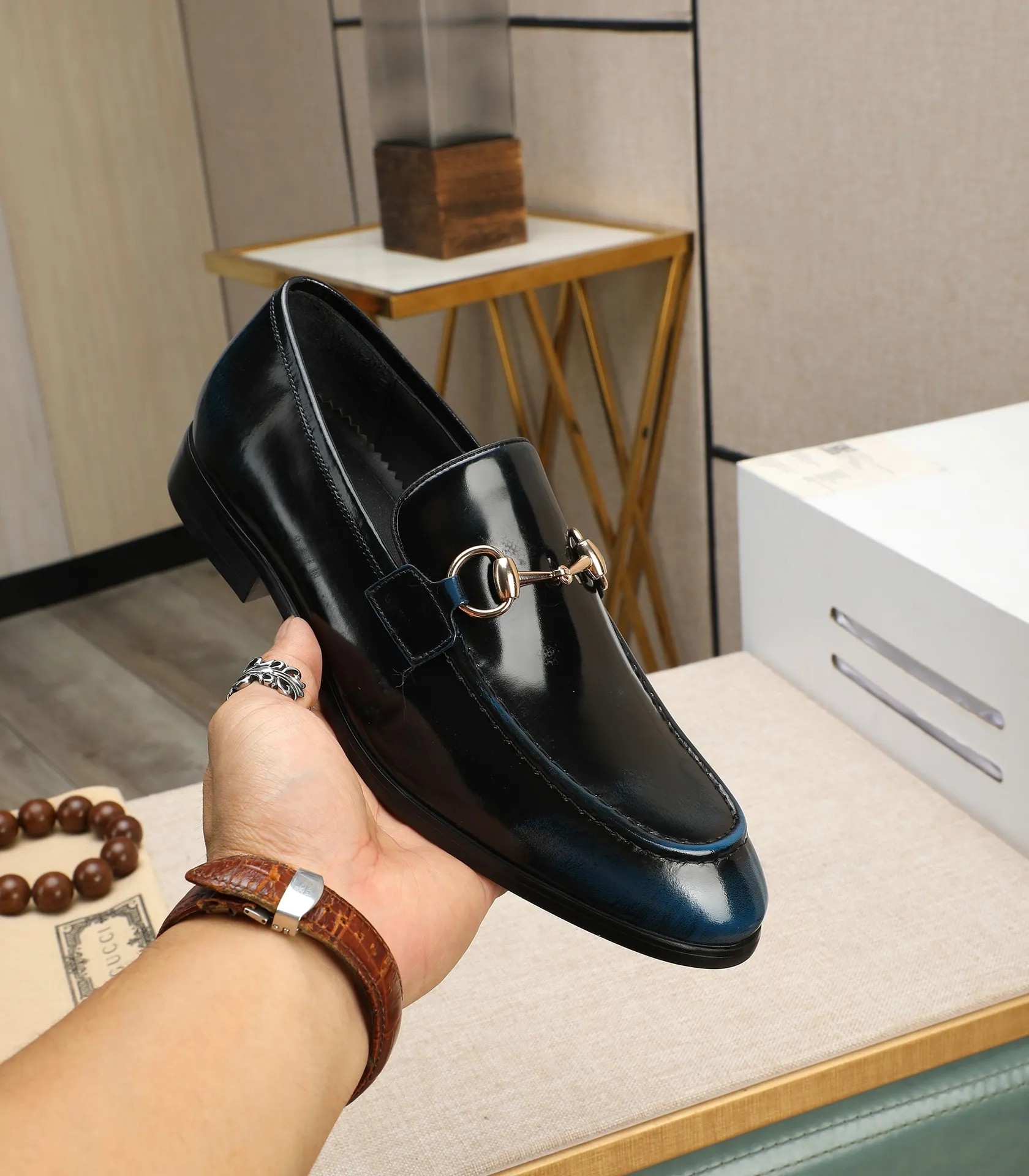 Men's shoes💰540📛📛Original (water-dyed cowhide) Gucci GUCCI official website formal shoes🌀 Italian🇮🇹imported cowhide➕top imported water-dyed cowhide lining💋Finely handmade original bottom, the real thing looks better when photographed in person Standard size 38-44
